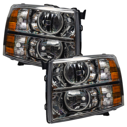 Oracle Lighting 07-13 Chevrolet Silverado Pre-Assembled LED Halo Headlights-Red