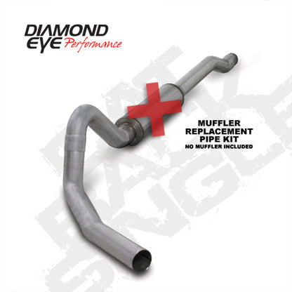 Diamond Eye KIT 4in Catback MFLR RPLCMENT PIPE Single AL: 03-06 FORD 6.0L EXCURSION