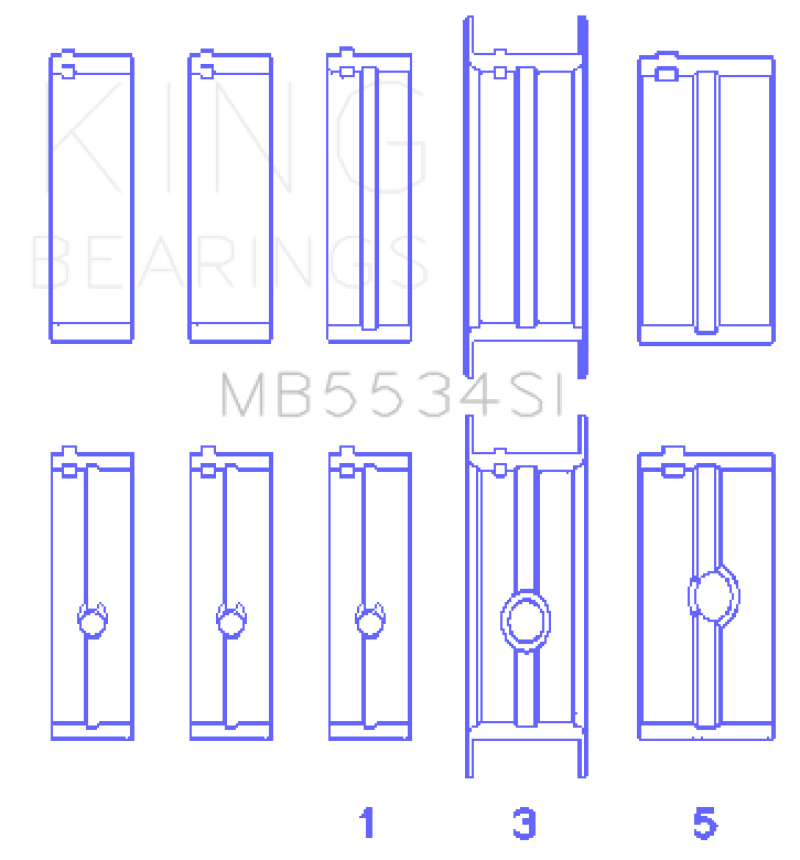 King Engine Bearings Chrysler/Jeep 318ci (Size STD) Main Bearing Set