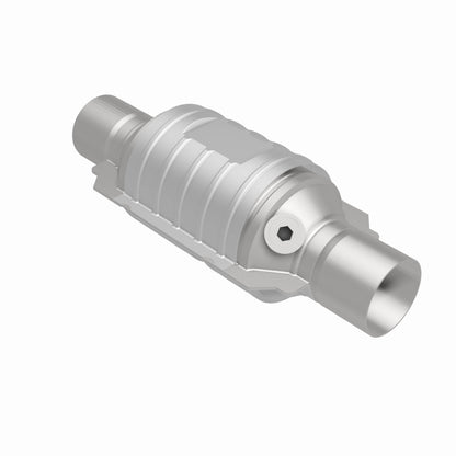 MagnaFlow Univ Conv 2in In/Out Ctr/Ctr Round 9in Body L x 5.125in W x 13in Overall L Single O2 Port
