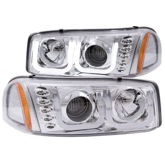 ANZO 1999-2006 GMC Sierra 1500 Projector Headlights w/ U-Bar Chrome
