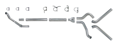 Diamond Eye KIT 4in Turbo Back MFLR RPLCMENT PIPE DUAL ALUM94-97 5 7 3L F250/F350 PWRSTROKE NFS