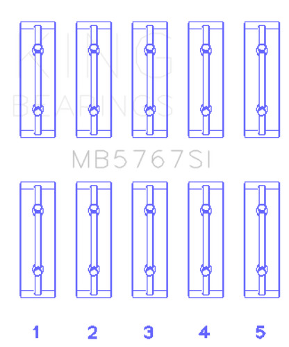 King Engine Bearings Nissan HR15/16DE (Size STD) Main Bearing Set