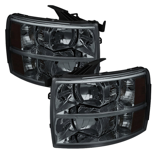 xTune Chevy Silverado 07-13 Crystal Headlights Smoked HD-JH-CS07-AM-SM