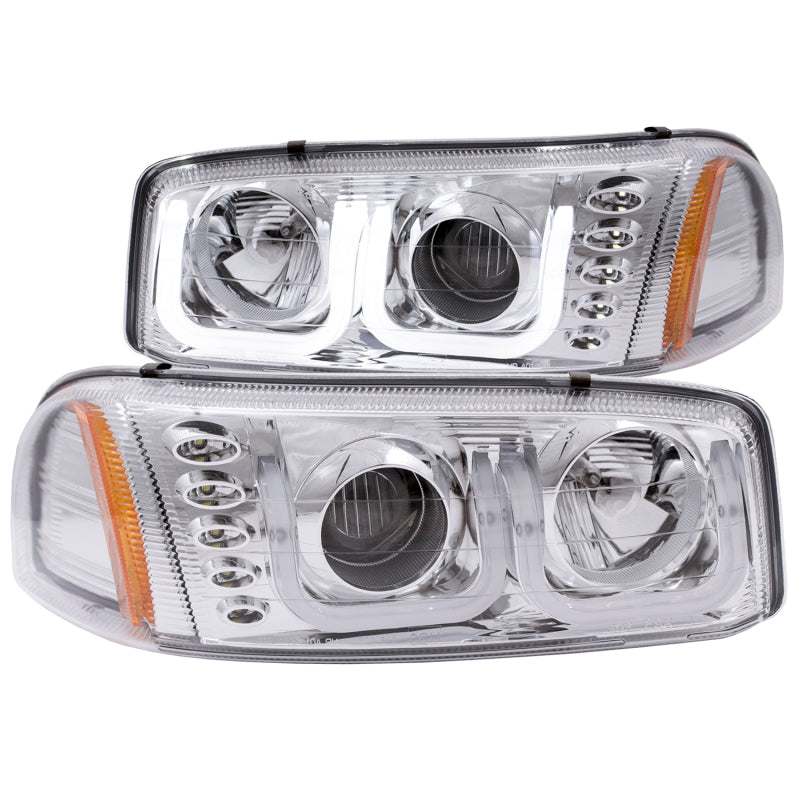 ANZO 1999-2006 GMC Sierra 1500 Projector Headlights w/ U-Bar Chrome