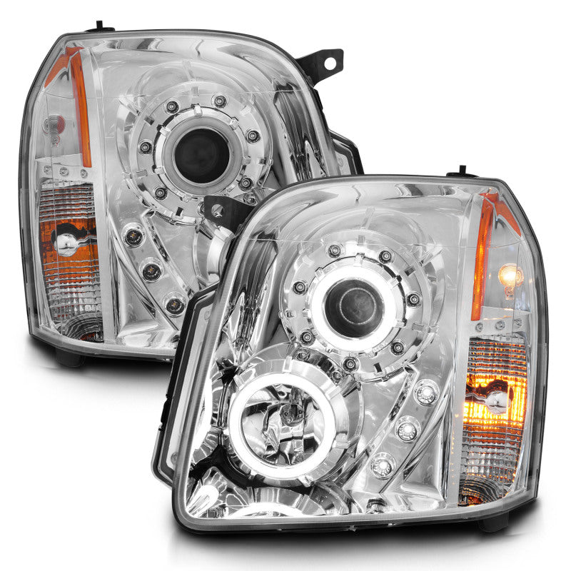 ANZO 2007-2014 GMC Yukon Projector Headlights w/ Halo Chrome (CCFL)