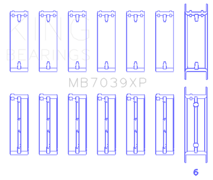 King Engine Bearings BMW M20/M50 2.0L/2.5L/2.7L (Size 0.25) Performance Main Bearing Set