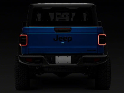Raxiom 20-23 Jeep Gladiator JT Axial Series LED Tail Lights- Black Housing (Smoked Lens)