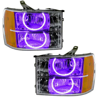 Oracle Lighting 07-13 GMC Sierra Pre-Assembled LED Halo Headlights -UV/Purple