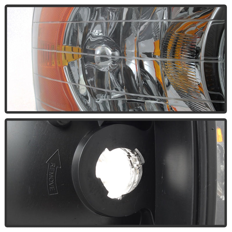 xTune Dodge Ram 1500 02-05 Amber Crystal Headlights Chrome HD-JH-DR02-AM-C