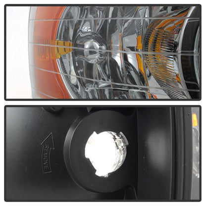 xTune Dodge Ram 1500 02-05 Amber Crystal Headlights Chrome HD-JH-DR02-AM-C