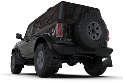 Rally Armor 21-25 Ford Bronco (Plstc Bmpr - NO Rptr/Sprt - NO RR/RB) Blk Mud Flap w/Met. Blk Logo