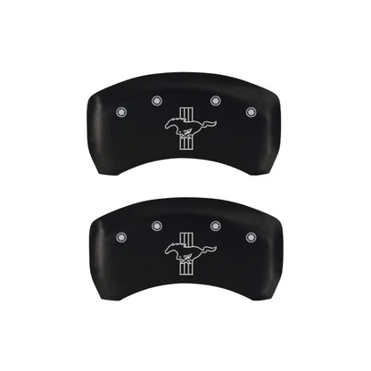 MGP 4 Caliper Covers Engraved Front Mustang Engraved Rear S197/Bar & Pony Red finish silver ch