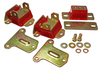 Energy Suspension 69-72 Camaro/70-73 Monte Carlo Red Complete Motor & Trans Mount Set Zinc Finish