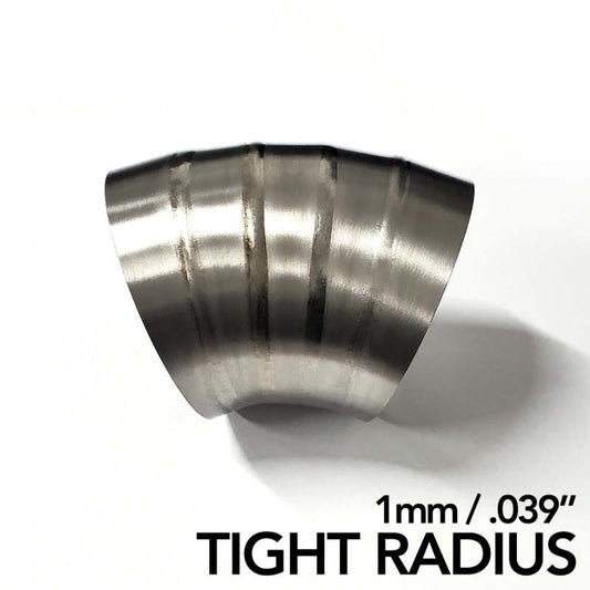 Ticon Industries 4in Dia 1D Tight Radius 45Deg Bend 1mm/.039in Pre Welded Titanium Pie Cut - 5pk