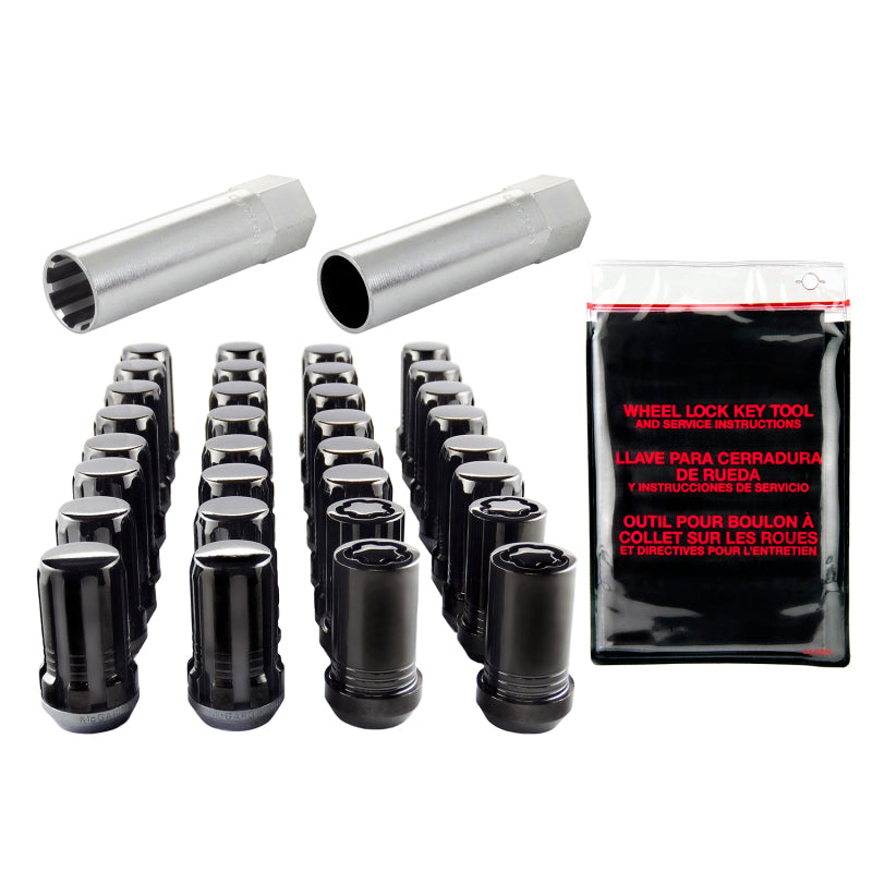 McGard SplineDrive Tuner 8 Lug Install Kit w/Locks & Tool (Cone) M14X1.5 / 22mm Hex - Blk