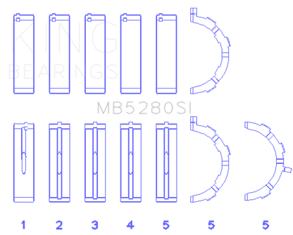 King Engine Bearings Ford 281CI/330CI 4.6L/5.4L V8 (Size STD) Main Bearing Set