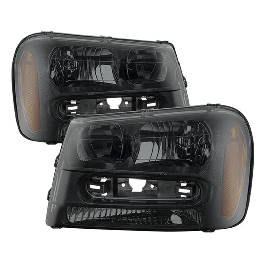 Xtune Chevy Trailblazer 02-09 OEM Style Headlights Black Smoke HD-JH-CTB02-AM-BSM