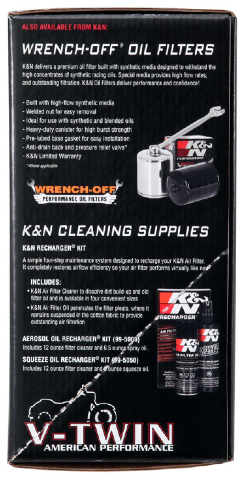 K&N Street Round Metal Intake System - Harley-Davidson - Red Filter 6-8 Size 2.4in In Dia 2.5in H