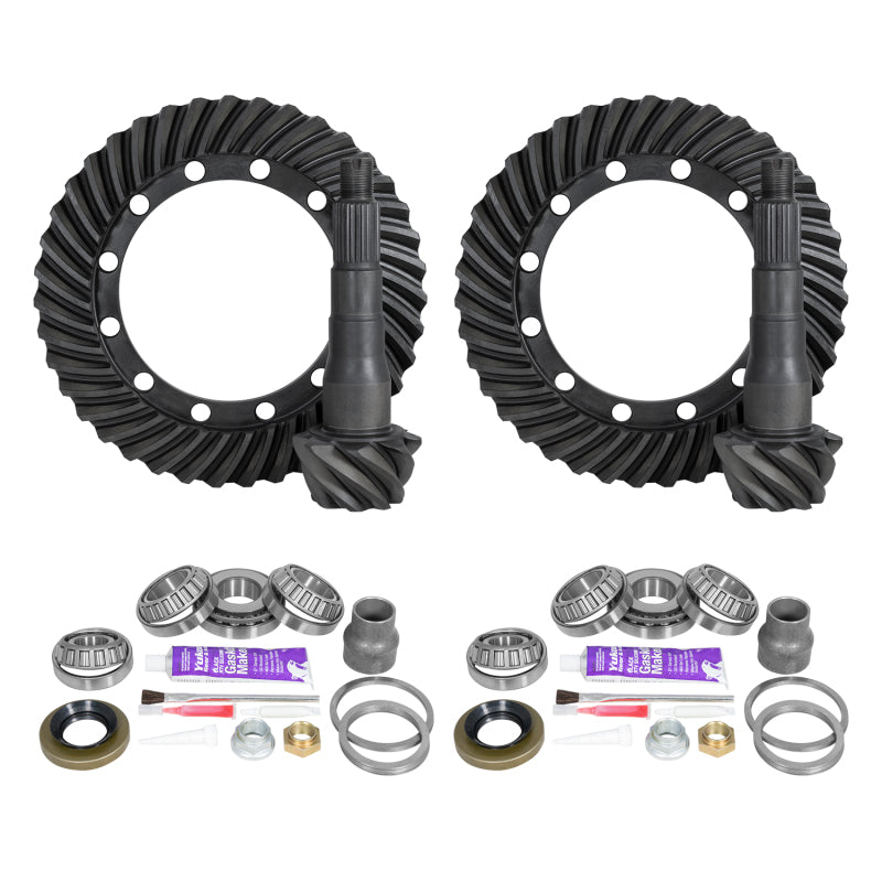 Yukon Gear Ring & Pinion Gear Kit Front & Rear for Toyota 9.5/9.5 Differential 5.29 Ratio
