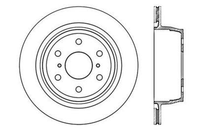 StopTech 07-10 GMC Sierra (w/ Rear Drum) / 07-09 GMC Yukon Rear Left Slotted & Drilled Rotor