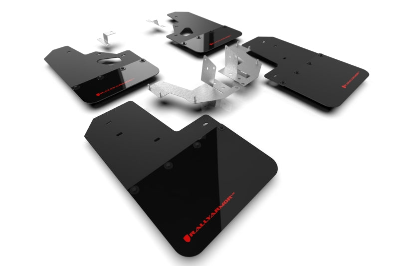 Rally Armor 21-25 Ford Bronco (Plstc Bmpr + RR - NO Rptr/Sprt) Blk Mud Flap w/Red Logo