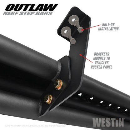 Westin 14-18 Chevrolet/GMC Silv/Seirra 1500 Double Cab Outlaw Nerf Step Bars - Textured Black
