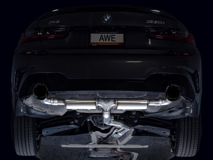 AWE 19-23 BMW 330i / 21-23 BMW 430i Base G2X Touring (Excl. Conv) Axle-Back Exhaust - Diamond Black