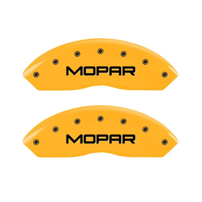 MGP 2 Caliper Covers Engraved Front Mopar Yellow Finish Black Char 2006 Jeep Wrangler