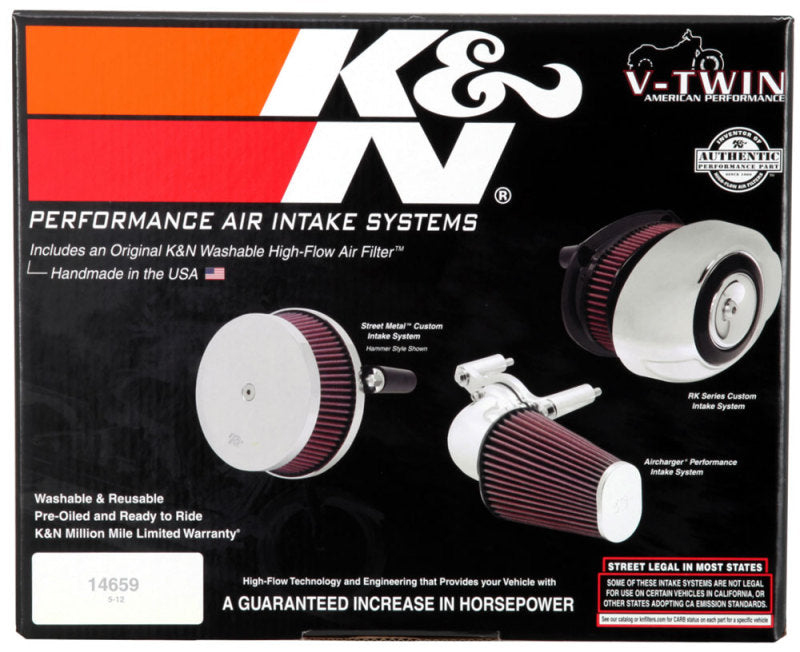 K&N 99+ Harley-Davidson Street Metal Intake System - Hammer Black