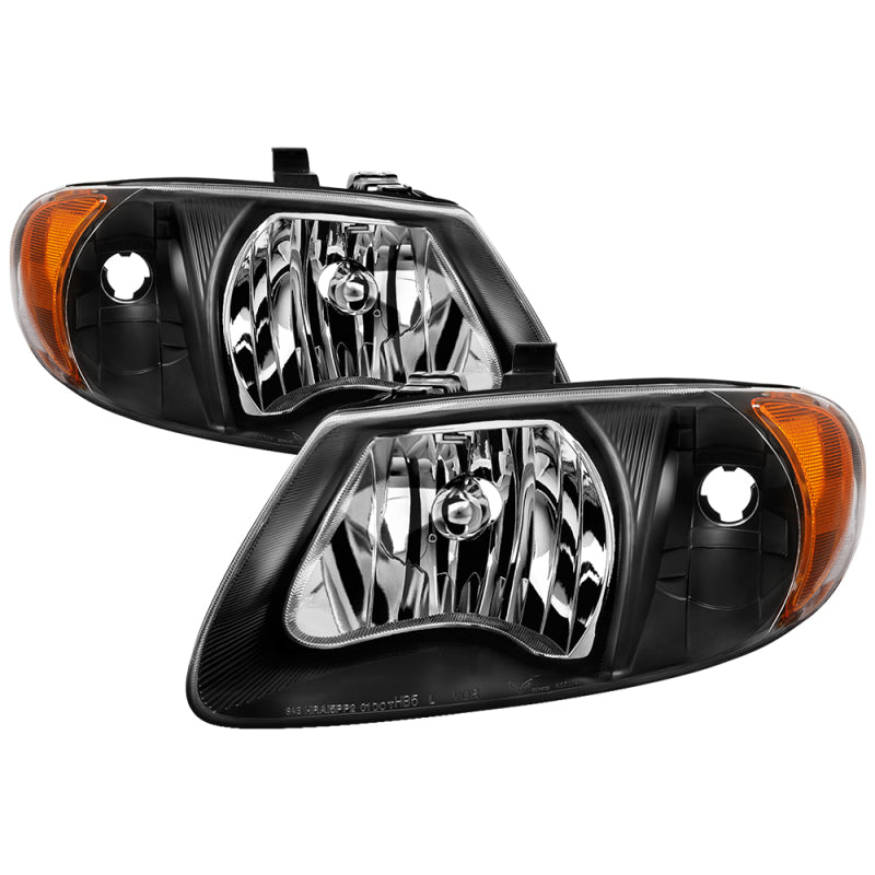 xTune Chrysler Voyager & Grand Voyager 01-03 Crystal Headlights Black HD-JH-DCA01-AM-BK