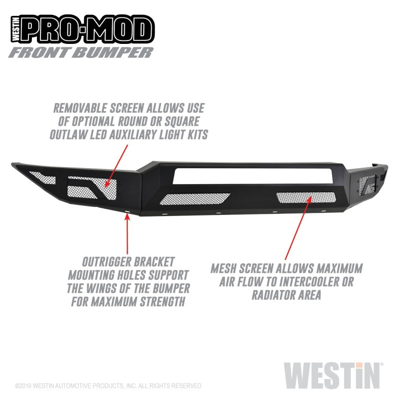 Westin 17-19 Ford F-250/350 Pro-Mod Front Bumper - Textured Black
