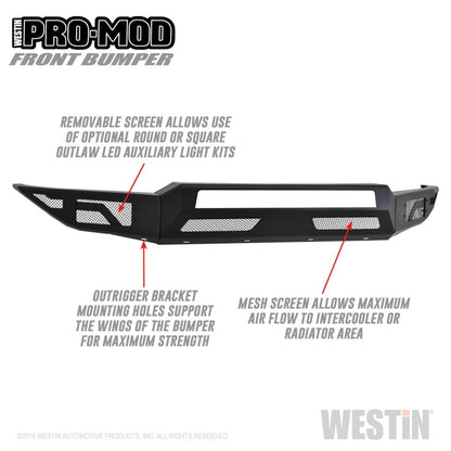 Westin 17-19 Ford F-250/350 Pro-Mod Front Bumper - Textured Black