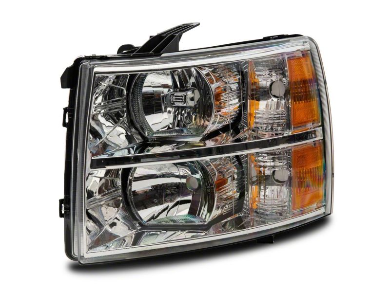 Raxiom 07-14 Chevrolet Silverado 1500 Axial OEM Rep Headlights- Chrome Housing (Clear Lens)