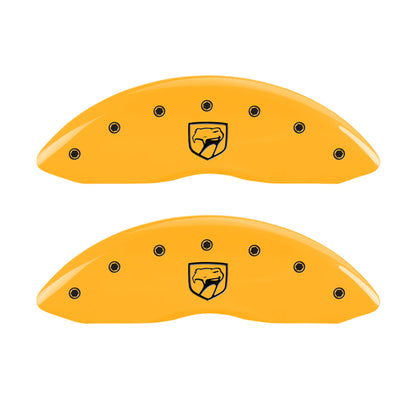 MGP 4 Caliper Covers Engraved Front Viper Rear Snake Yellow Finish Black Char 2002 Dodge Viper