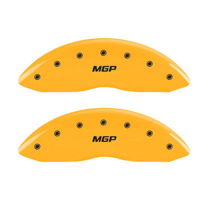 MGP 4 Caliper Covers Engraved Front & Rear JEEP Yellow finish black ch