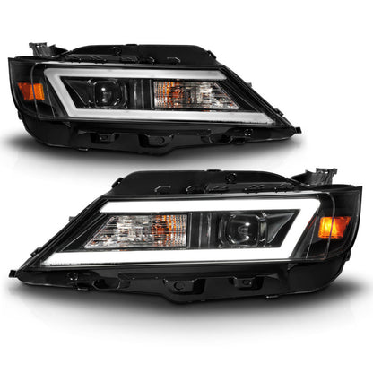 ANZO 14-20 Chevrolet Impala Square Projector LED Bar Headlights w/ Black Housing