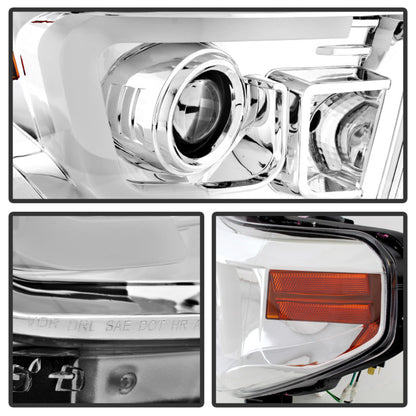 Spyder Toyota Tundra 2014-2016 Projector Headlights Light Bar DRL Chrome PRO-YD-TTU14-DRL-C