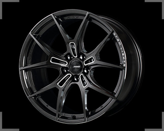 Gram Lights 57FXZ 19x8.0 +45 5x112 Super Dark Gunmetal and Machining Rim Edge DC Wheel