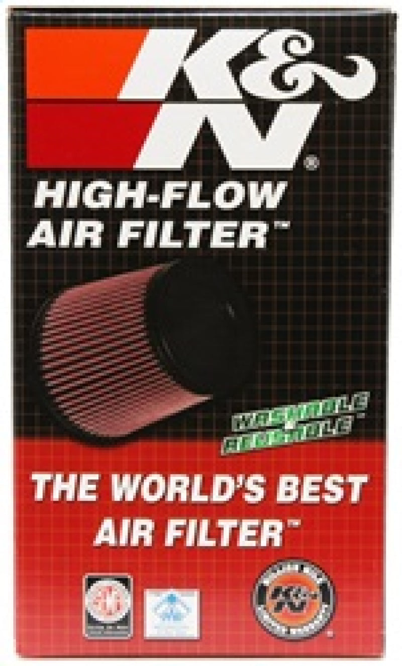 K&N Universal Chrome Round Tapered Air Filter 3in FlangeID / 6in Base OD / 4.5in Top OD / 8in Height