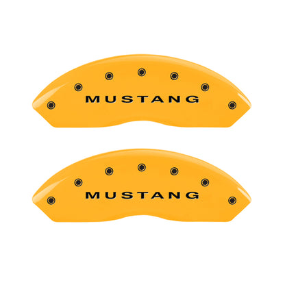 MGP 4 Caliper Covers Engraved Front Mustang Rear S197/GT Yellow Finish Black Char 2003 Ford Mustang
