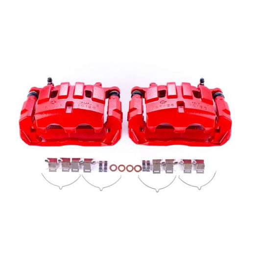 Power Stop 14-18 Jeep Cherokee Front Red Calipers w/Brackets - Pair