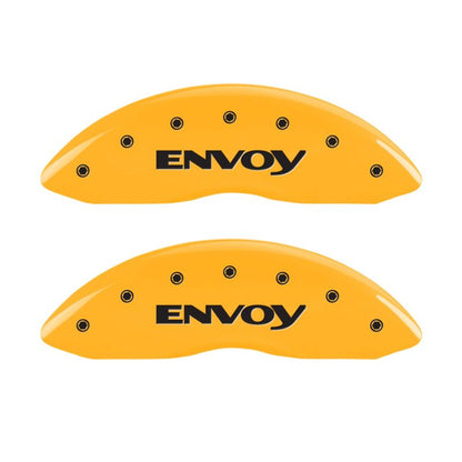 MGP 4 Caliper Covers Engraved Front & Rear Envoy Yellow Finish Black Char 2009 GMC Envoy