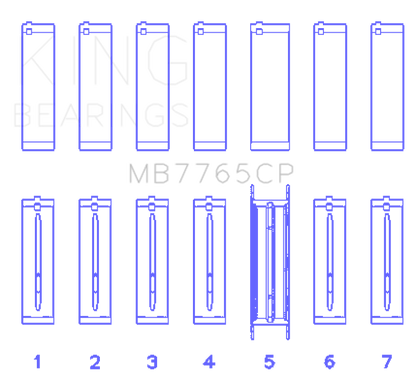 King Engine Bearings GMC 4.2 Vortec L6 (Size 1.0) Main Bearing Set
