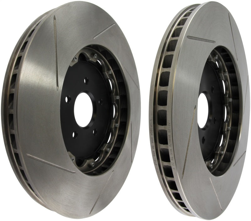 StopTech 09-11 Nissan GT-R Front Slotted Bare Iron 380x34mm AeroRotor Kit Pair