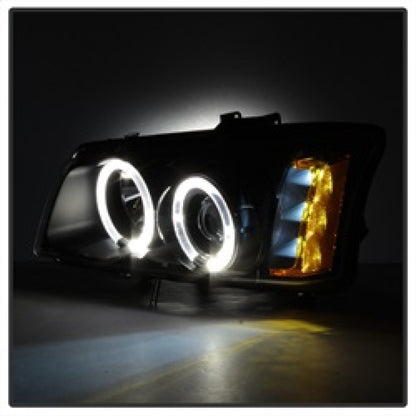 Spyder Chevy Silverado 1500 03-06 Projector LED Halo LED Amber Reflector Blk PRO-YD-CS03-AM-BK