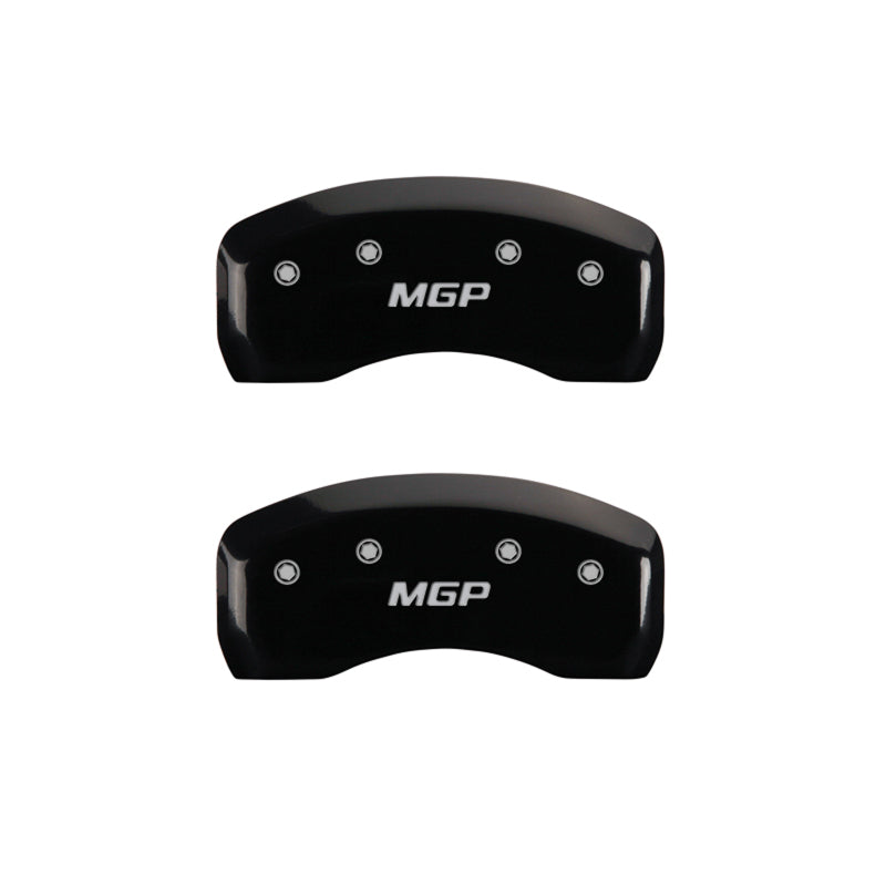 MGP 4 Caliper Covers Engraved Front & Rear MGP Black Finish Silver Char 2017 Toyota Corolla IM