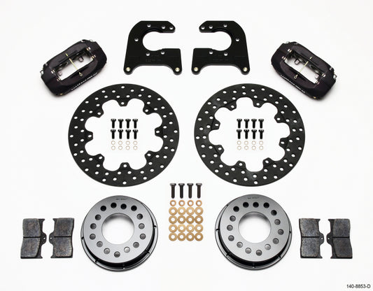 Wilwood Forged Dynalite Rear Drag Kit Drilled Rotor Mopar/Dana 2.50in Off w/Snap Ring Bearing
