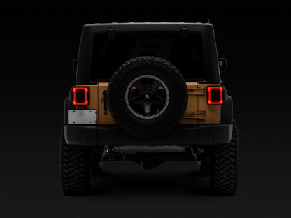 Raxiom 07-18 Jeep Wrangler JK Axial Series Carver LED Tail Lights- Black Housing (Smoked Lens)