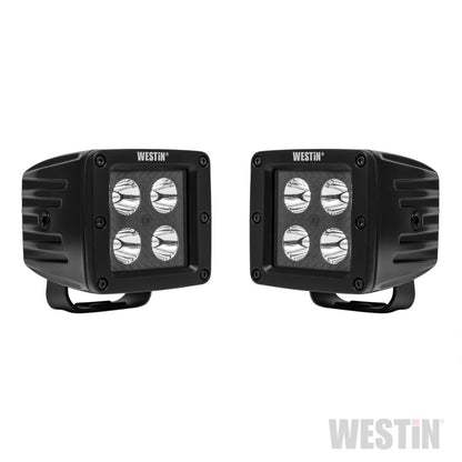Westin HyperQ LED Auxiliary Lights 3in x 3in cube 20w Flood - Black